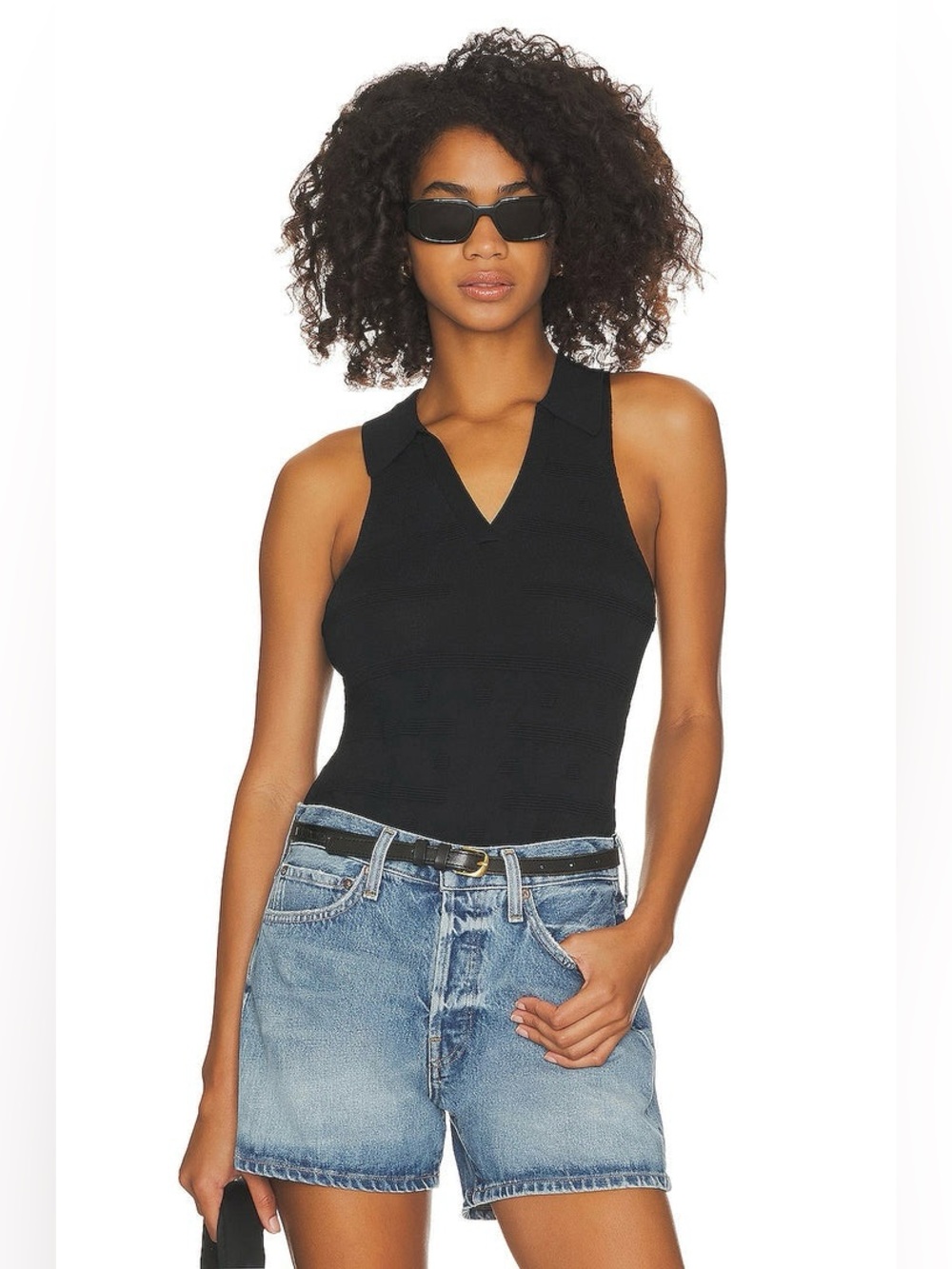 525 America Black Broken Ottoman Bodysuit NWT XL